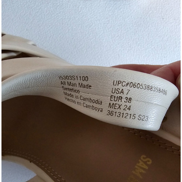 Sam & Libby Women's Cross Strap Espadrille Sandal Vanilla Color Size 7 - Picture 8 of 9